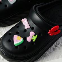 女款夏季新款防滑軟墊穆勒涼鞋，熱門半套腳護士工作與戶外沙灘拖鞋，時尚厚底封趾手術室穆勒鞋 - 純黑 - 查看 6