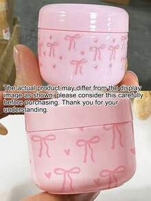 粉色蝴蝶結小包裝罐，乳霜、乳液分裝瓶，化妝品容器，可重複填充旅行護膚分裝瓶，卸妝膏泥面膜身體乳手霜瓶，旅行必需品，收納盒，海灘，夏季，郵輪必需品，旅行必需品，旅行，海灘包，度假必需品，大學必需品，旅行，旅行必需品，旅行必需品，適合朋友、家人、女朋友、同學。完美禮物 - 彩色 - 查看 8