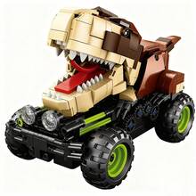 WPOXH B Ancient Dinosaur Assembly Building Block Remote Control Car Particle Boy Puzzle Advanced Model Toy Dinosaur Remote Control Car, Assembled Off-Road Vehicle, Terrain Vehicle, Inspired By Model Enthusiasts - Brown Dinosaur Remote Control Car - View 7