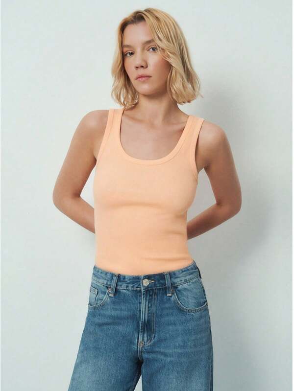 Eternal Organic Cotton Ribbed Stretch Fitted Tank Top