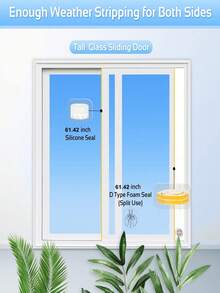 Sliding Door AC Seal Kit Fits 5.9 In Hose Max 61.42 Inch With Vent Screen Weather Stripping And Window Lock - B-1 - View 5