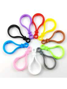 100pcs Colorful Plastic Keychain Clips, Lobster Clasp Rings, Suitable For Backpack Hanging Rope DIY Handmade Projects - Plastic Lobster Buckle - View 3