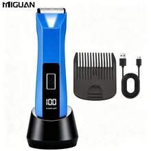 Men's Electric Body Hair Trimmer, Suitable For Full Body Shaving And Trimming, Multi-Functional Personal Care Product, USB Rechargeable, With Base, Great Companion For Home Or Travel, Battery Capacity 500mAh - Blue - View 13