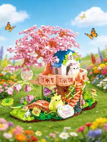 Adult Forest Treehouse/Wooden House Building Block Set, High-End Modular Construction Set, Designed With A Charming Nature Theme, This Wooden House Model Provides A Stress-Relieving Building Process And Can Also Serve As An Eye-Catching Bedroom Decoration, Suitable For Solo Relaxation Or Couple Interaction, A Thoughtful Personalized Gift - Multicolor - View 9