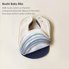 8pcs/Set Baby Cotton Gauze Bibs, Unisex, Soft And Absorbent, Convenient For Feeding And Wiping Drool - 綠色 - 查看 2