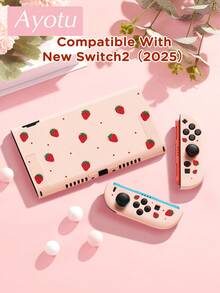 Ayotu Casing TPU Ultra Tipis Motif Stroberi & Polkadot Merah untuk Switch OLED/Lite/New Switch2 (2025). Kompatibel dengan Dock, Tidak Perlu Dilepas. Tahan Benturan & Debu. Tersedia Berbagai Warna. Romantis Musim Semi, Gaya Pedesaan, Hari Valentine, Tahun Baru, Kembali ke Sekolah. - View 6