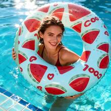 Adult Inflatable Swim Ring, Fruit Print Pool Float, Watermelon/Lemon/Lime/Orange/Kiwi/Dragon Fruit PVC Float - Heart-shaped Watermelon Ring - View 10