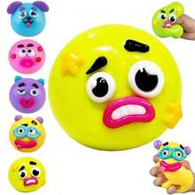 NEW Smushers Squishy-Curiosities Smushers 狗狗臉部交換捏捏樂，柔軟慢回彈壓力舒緩玩具，可愛狗狗臉感官紓壓指尖玩具，適合成人緩解壓力與焦慮 - 彩色 - 查看 14