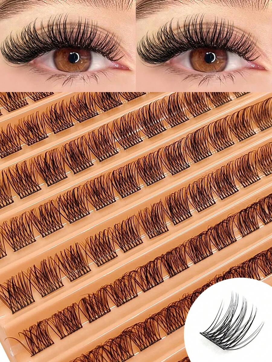 10 Rows 120pcs Individual Cluster Eyelashes D Curl 10-16mm DIY Eyelash, Natural Lightweight Soft False Eyelashes Suitable For Beginners Home Daily Makeup,For Eyelash Extensions,For Daily Wear And Various Occasions. - D - 查看 1
