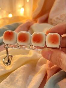 1pc Caramel Bread Keychain Stress Relief Toy, Mechanical Keyboard Switch Tester, Keychain, Desktop Decor, Phone Charm, Creative Novelty Squeeze Toy - Multicolor - View 18