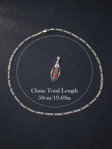 1pc 14K Gold Plated Zirconia Colorful Enamel Virgen Our Lady Of Virgin Mary Pendant Necklace For Wear It As A Symbol Of Faith, Protection, Birthdays - Gold - View 5