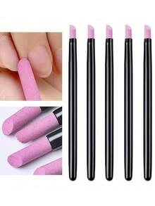 5pcs/Set Quartz Stone Nail Care Tools Exfoliator Professional Manicure Tools Including 45° Nail Pusher, Buffer Block, Foot Care Cleanser - Multicolor - View 9