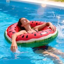Adult Inflatable Swim Ring, Fruit Print Pool Float, Watermelon/Lemon/Lime/Orange/Kiwi/Dragon Fruit PVC Floating Ring - Watermelon Rings - View 10