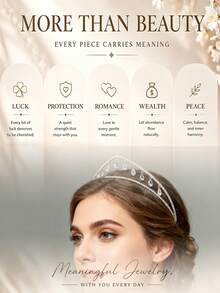 outingfit 1pc Minimalist Tassel Decor Crown Headband, Suitable For Women's Daily Wear Decoration, Evening Party Decoration Accessory - Silver - View 6