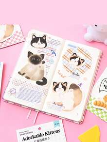 90張/3本 可愛小貓動物便利貼 可愛貓咪備忘錄貼紙 備忘錄書寫紙 可愛貓系列可重複使用備忘錄貼紙 辦公室備忘錄貼紙 學生計畫本貼紙 文具用品 - 均碼 - 查看 11