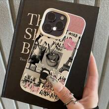[Expédition 24h depuis DE/FR/ES] Étui de téléphone style européen et américain avec imprimé patchwork motif litchi compatible avec iPhone 17/16/15/14/13/12/11 Plus Pro Max 17Air 16e Galaxy S21-S26 Ultra Edge Fe Plus / Étui de protection antichoc complète, le meilleur choix pour les cadeaux d'anniversaire dans le style piquant de la fille Ins - 1 - Voir 2