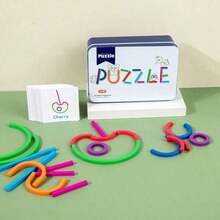 1 Set Puzzle Kayu Kreatif dengan Kotak Penyimpanan Besi, 30 Halaman Panduan dan 60 Templat Pola, Strip Geometris Berwarna-warni Mendukung Bentuk DIY, Mengembangkan Pengenalan Warna dan Bentuk, Pemikiran Logis dan Keterampilan Motorik Halus, Hadiah Ulang Tahun dan Sekolah - MultiWarna - View 7