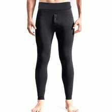 Men's Thermal Tights, Second Skin, Flannel Lining, Winter Comfort, Intense Cold, With Opening - 黑色 - 查看 5