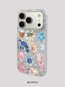 GIIPPA 1pc Turtle Pattern Design Phone 17 Pro Max Phone Case, Compatible With Phone 16 Pro Max, 15 Pro Max, 14 Pro Max, Korean Style High-End Fashion Fun Phone Case, Compatible With 11/12/13/14/15/16 Pro Max Plus, Elegant Design Suitable For Men And Women, Perfect Gift For Girlfriend For Christmas, Valentine's Day, Easter, Wedding Season And Birthday! - Multicolor - View 2
