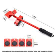 5pcs Heavy Duty Moving Set: Furniture Lifter, Slider Set And Jack, Rolling Tool For Easy Lifting, Essential For Moving Large Items, Space-Saving Sofa Relocation Design - A - View 13
