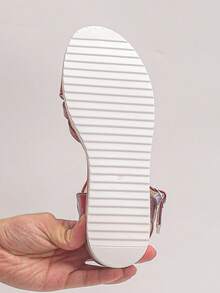Sandalias de cuña y plataforma para mujer, unicolor, para playa y vacaciones, con hebilla, punta abierta, cómodas y de aumento de altura, nuevo estilo de verano - Burdeos - Ver 8