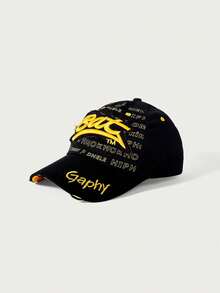 Glisma 1pc Outdoor Couple Hip Hop Baseball Cap, Sun Protection Snapback Hat With BAT, GAPHY, GRAPHY Embroidery, Fashionable Casual Contrast Color Design - Multicolor - View 23
