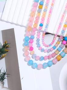 1 String Natural Colorful Morgan Agate Beads For Diy Bracelet Necklace Earring Making Jewelry Keychain Making Supplies Accessories 4/6/8/10mm - Color - View 3