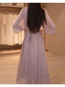 Women Long Dresses - Mauve Purple - View 6