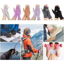 Unisex Half-Finger Compression Gloves - Anti-Slip Cycling Gloves, Fitness Compression Gloves And Fingerless Hand Protection Compression Gloves, Suitable For Typing, Driving And Daily Work - Multicolor - View 10