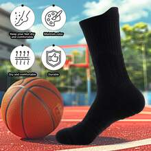 1 Pair New Style Mid-Calf Basketball Sports Socks - Basketball/Running/Soccer/Marathon/Cycling, Anti-Slip & Durable, Unisex - Multicolor - View 4