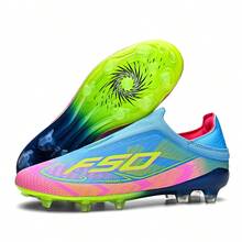 Men's Casual AG Football Shoes, Unisex Minimalist Soccer Cleats For Artificial Turf, Simple Classic Style, Anti-Slip Wearproof Outsole, Lightweight Breathable Build For Training And Leisure Activities - Mint Blue - View 3