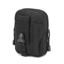 1pc Tactical Multi-Function Waist Bag, Outdoor Camouflage Phone Storage Pouch, Men's Portable Tool Bag, Wear-Resistant Large Capacity Phone Bag, Suitable For Hiking, Camping, Fishing, Cycling, Hunting, Work, Can Be Attached To Belt Or Backpack, Multi-Compartment Design, Quick-Release Buckle, Pen Slot, Zipper Main Compartment, Nylon Material, Portable Equipment Bag, Camouflage Tactical Style Waist Bag - Multicolor - View 10