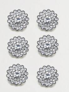 5 Stücke/Packung Metall-Strass-Knöpfe, mehrfarbig & mehrgrößig, handgenähte dekorative Accessoires für Pullover, Mäntel, Hemden, Jacken, Kleider, Kleidung Handgefertigte Nähutensilien - Mehrfarbig - Übersicht 7