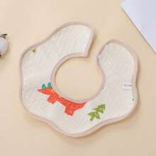 3pcs/5pcs Newborn Cartoon Petal Bibs, Baby Drool Bibs, Teething And Feeding Bibs To Keep Clothes Dry, 360 Degree Rotatable Portable Bibs For Baby Boys And Girls, Multiple Patterns Randomly Selected - Beige - View 2