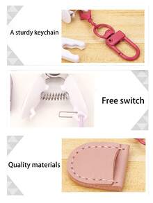1pc DIY Pendant Exquisite Handmade Sewing Scissors Set, Mini Knitting Scissors With Leather Protective Cover, Perfect For Crochet, Embroidery, Knitting, Cross Stitch Thread Cutting, Craft Scissors, Embroidery Scissors, Cross Stitch Scissors, Tool Keychain, Yarn Scissors, Bag Charm, Car Keychain, Keychain Accessories, Women's Keychain, Birthday Gift. - Multicolor - View 8