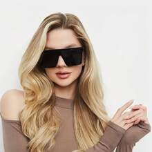 1PC New European And American Style Large Frame Women's High-End Fashion Glasses 92MQ - Black - View 4