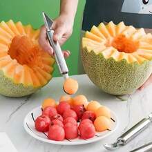 Double-Edged Fruit Ball Spoon Set, Excavator Style Carving & Cutting Tool, Stainless Steel Fruit Ball Kitchen Gadget - View 4