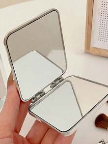 1/2pcs Portable Double-Sided Small Mirror, Wavy Mirror, Fashionable Minimalist, Water Ripple Embossed Folding Mirror, Y2K Style Makeup Mirror, Portable Makeup Mirror, Pocket Mirror, Small Mirror, Living Room Home Bedroom Bathroom Home Decor - Multicolor - View 2