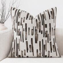 1pc/2pcs (No Insert) Premium Jacquard Woven Pillow Cover 18X18inch, Earth Tone Modern Minimalist Geometric Striped Sofa Cushion Cover, All Season Living Room Car Office Lumbar Back Cushion Cover, Neutral Color, Coffee Brown - Mocha Brown - View 17