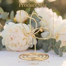 1/5/10pcs Elegant Gold Butterfly Photo Frame Clips, Photo Holders, Table Number Holders, Business Card Holders, Suitable For Wedding Centerpiece Decor, Graduation Party, Birthday Party - View 7