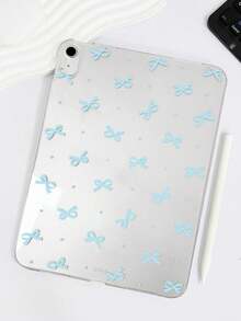 1pc TPU Soft Shell Light Blue Bow & Polka Dot Pattern Painted Tablet Case Compatible With IPad Mini1/2/3/Mini4/Mini5/Mini6/Mini7/Air/Air2/9.7/10.2/10.5/Air4/Air5/10.9/Pro 11 Inch/10th Gen/Air 11-In.(M2)-2024/Pro11-In.(M4)-2024/Air 11-Inch (M3) 2025/Pad (A16) 11 Inch 11th Generation 2025 Models Compatible With Samsung A7/A8 Models Lightweight Ultra-Thin Soft Shell Aesthetic/Personalized/Creative/Cute TPU Tablet Protective Single Case Transparent Tablet Case No Pen Slot Model Product Does Not Include Pen - Baby Blue - View 4