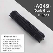 100/200支大容量 DIY 絨毛管毛絨棒 附教學影片 62色 毛茸茸手工藝材料 手作藝術裝飾 蓬蓬球用 - 彩色 - 查看 14