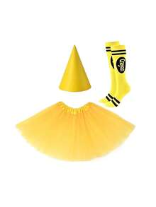 Colorful Puff Skirt Paired With Socks And A Dwarf Conical Hat Set, Suitable For Adult Costume Parties, Halloween, Christmas And Carnival Role-Playing. - Multicolor - View 9
