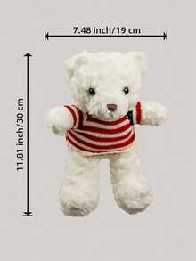 30CM Teddy Bear Plush Doll, Detachable Clothes, Children's Plush Doll, Baby Shower Decoration, Easter Gift, Brown, White, Perfect Birthday/Christmas Gift Large Doll, Teddy Bear Gift, Christmas Decoration, Home Decor And Birthday/Holiday Gift - Multicolor - View 7