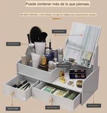 caja de almacenamiento de cosméticos con espejo - C - Ver 6