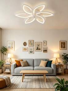 Flower Shape Flush Mount Ceiling Fan With LED Light, 3 Color Dimmable Low Profile Fan Ceiling Lamp, Quiet Adjustable Speed Non-Glaring Light For Bedroom, Living Room - Multicolor - View 1