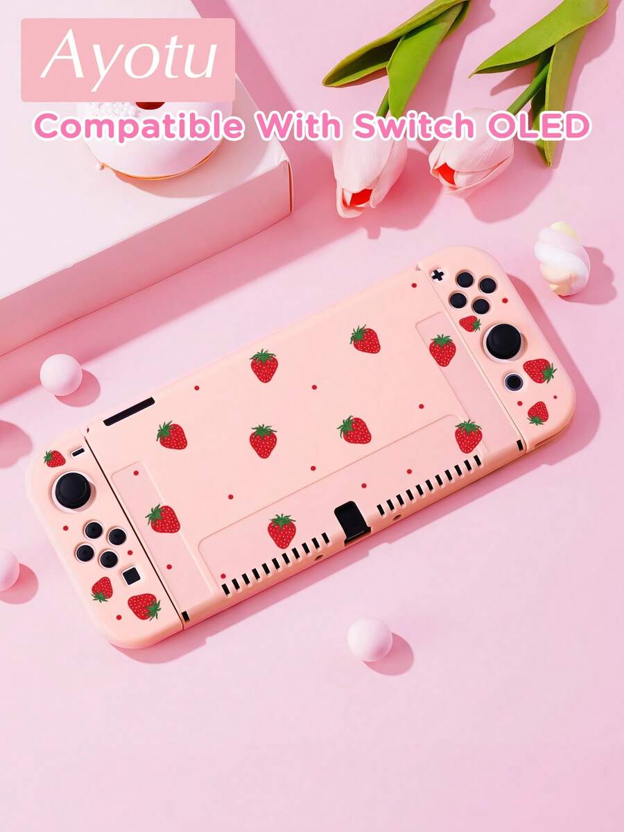 Ayotu Casing TPU Ultra Tipis Motif Stroberi & Polkadot Merah untuk Switch OLED/Lite/New Switch2 (2025). Kompatibel dengan Dock, Tidak Perlu Dilepas. Tahan Benturan & Debu. Tersedia Berbagai Warna. Romantis Musim Semi, Gaya Pedesaan, Hari Valentine, Tahun Baru, Kembali ke Sekolah.