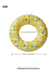 Adult Inflatable Swim Ring, Fruit Print Pool Float, Watermelon/Lemon/Lime/Orange/Kiwi/Dragon Fruit PVC Floating Ring - Checkered Lemon Swimming Ring - View 13
