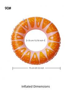 Adult Inflatable Swim Ring, Fruit Print Pool Float, Watermelon/Lemon/Lime/Orange/Kiwi/Dragon Fruit PVC Float - Orange Swimming Ring - View 17