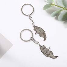 1pc Cute Otter Metal Keychain, Cartoon Animal Bag Charm, Back To School Aesthetic Accessory - Multicolor - View 4